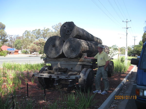 old Red Gum Log Wagon