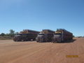 3 road trains lined up