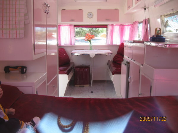 vintage caravan interior