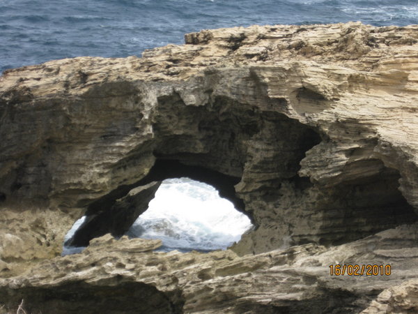 hole in rocks, west end