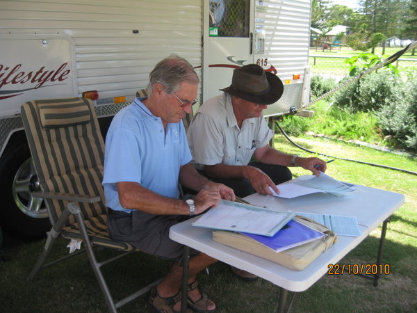 Don and Chris tackle the paperwork!