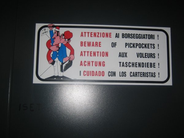 Pick Pocket Sign