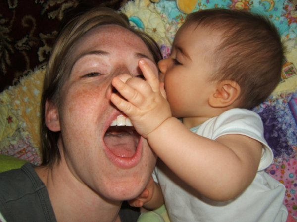 Now I will eat Mommy's face