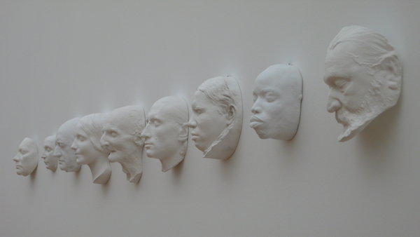 Death masks in the Modern Art Museum, Berlin