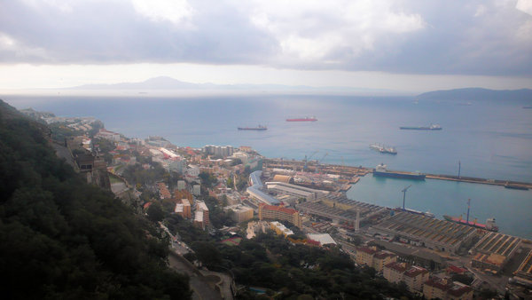 Looking over towards Morocco from Gib