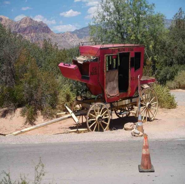 red wagon at Bonnie Springs 