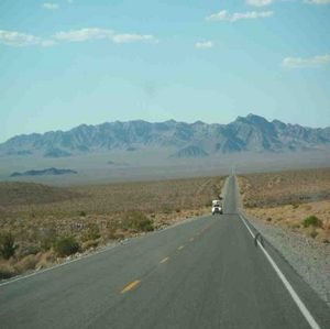 driving into Death Valley