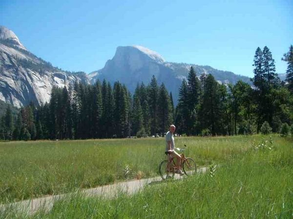 Gra on his bike in Yosemite