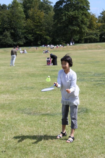 Playing Badminton in the park