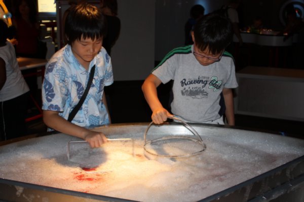 Making bubbles in the science museum