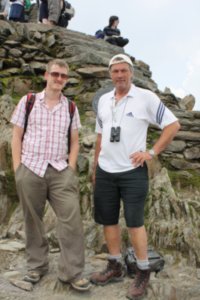 Kevin and his father at the top of Mt. Snowdon