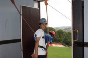 Shawn on the zip wire