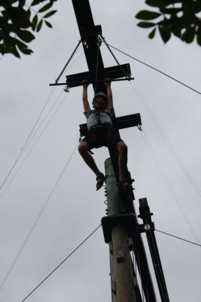 Shawn jumping for the trapeze