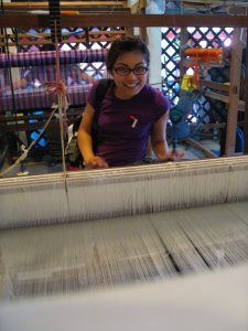 Weaving thai silk