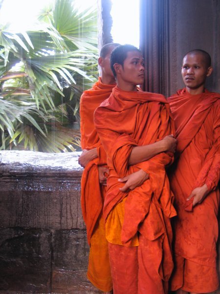 monks at Angkor Wat