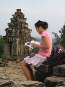 maria reading about Bakheng
