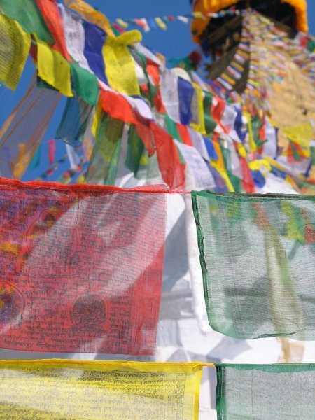 prayer flags at Bouddhanath
