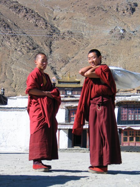 monks at Phuntsoling monastery