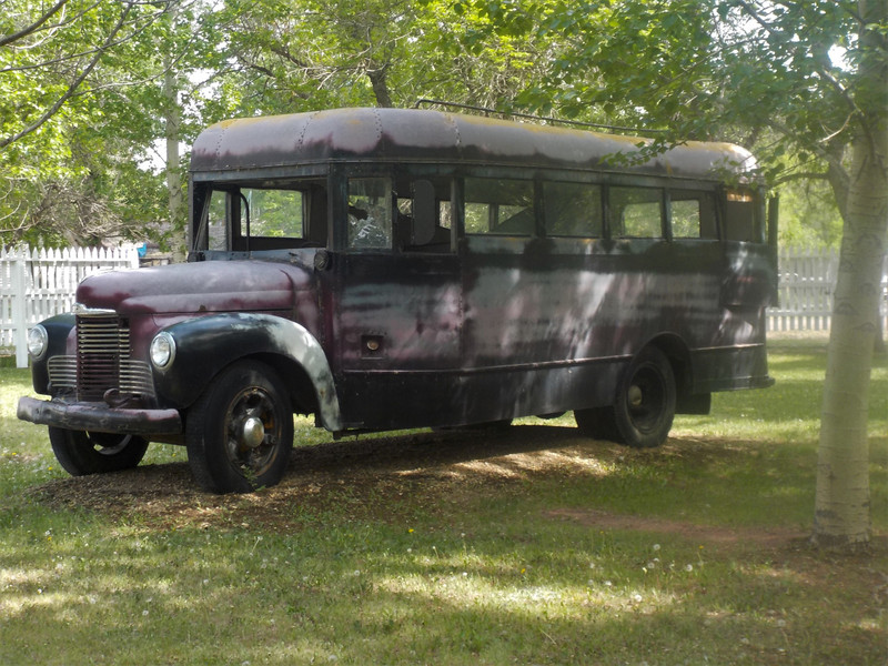 Old school bus, East Coulee School Museum