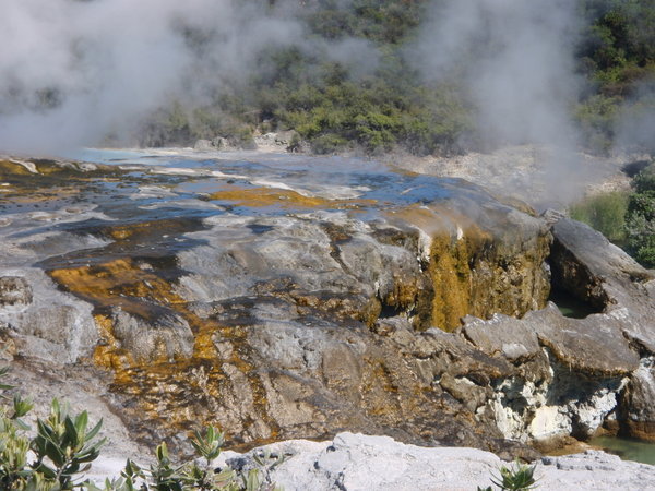 Sulphur and silica deposits