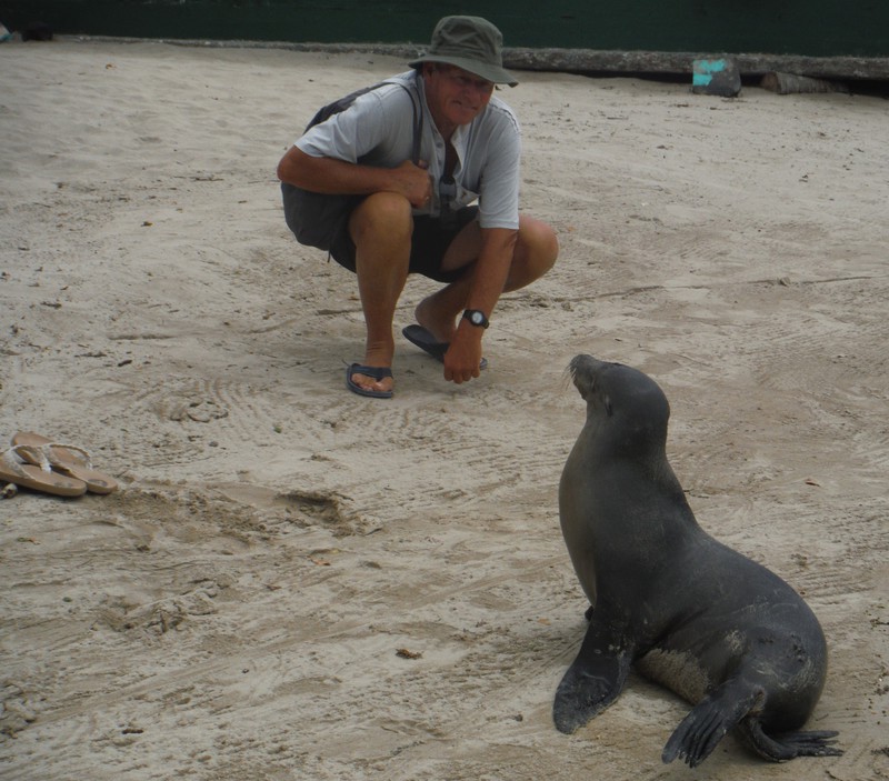 John and a sea lion pup