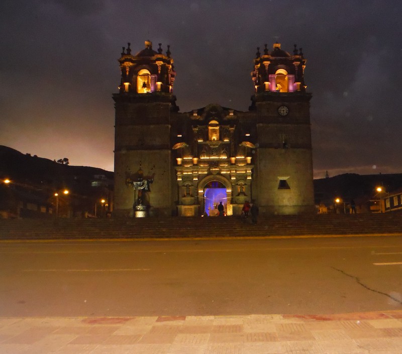Puno Cathedral at night
