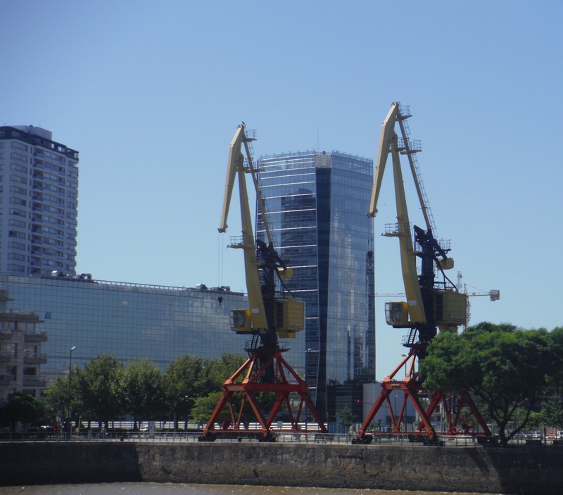 Cranes as street sculpture