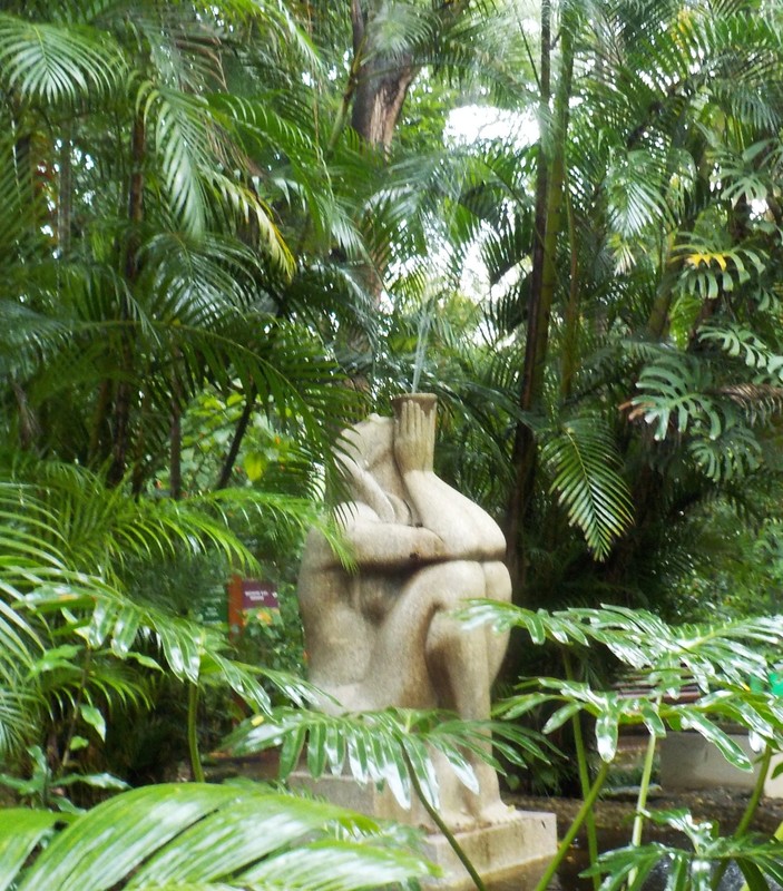Granite sculpture of a wood nymph