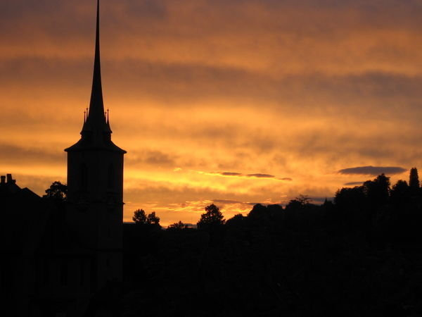 Bern's church at sunset
