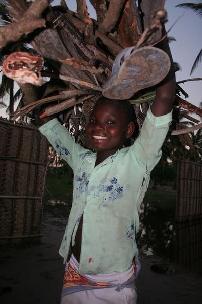 Girl with wood