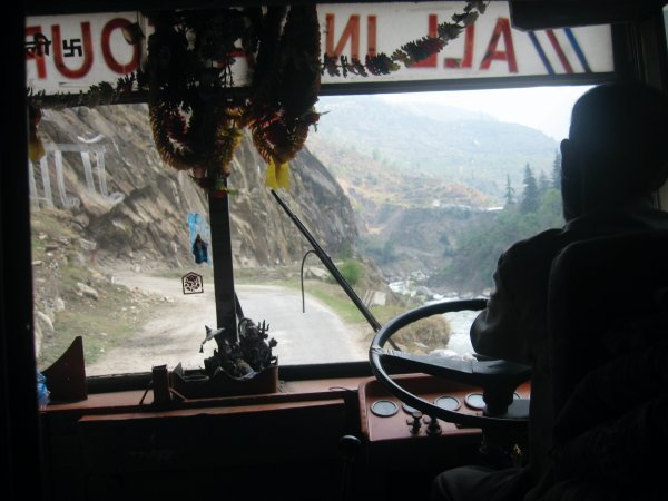 The bus ride from Uttarkashi to Gangotri