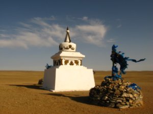Stupa and prayer stones