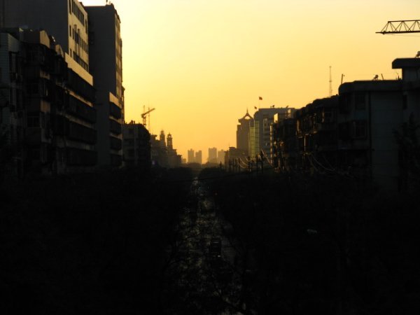 Downtown Xi'an at dusk