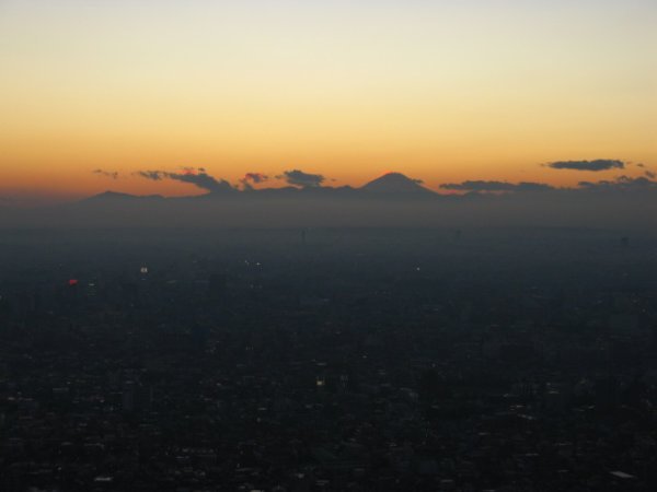 View of distant Mt Fuji