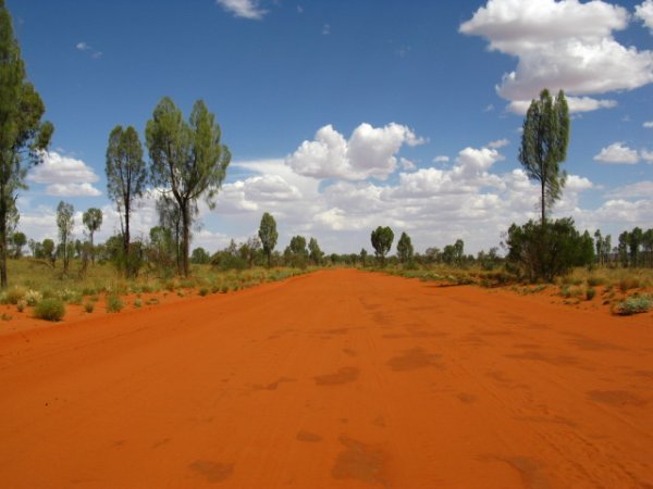 Follow the red sand road!