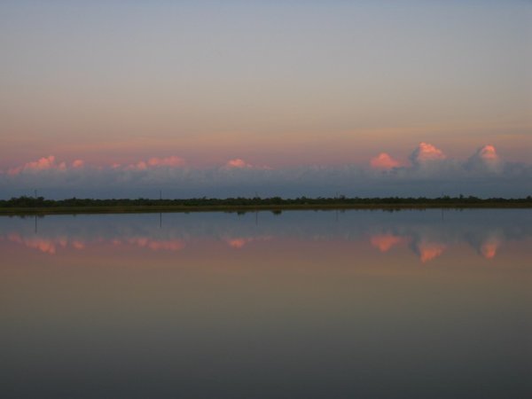 Pink cloud reflection