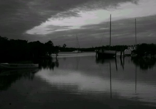 Bobbing boats at dusk