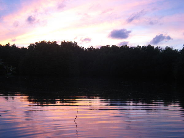 Beautfiul sunset over the lake