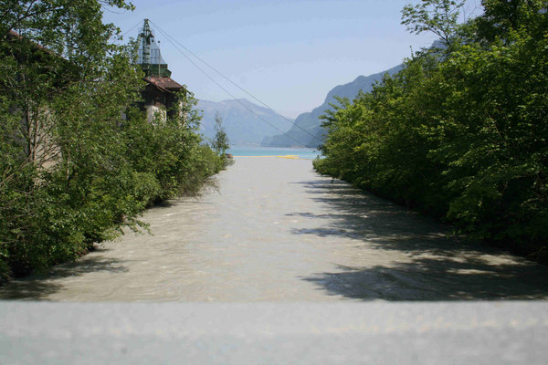 The offending river as it meets Lake Brienz
