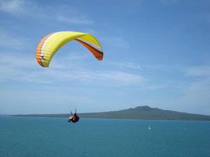 Rangitoto - No its not me Paragliding!!!