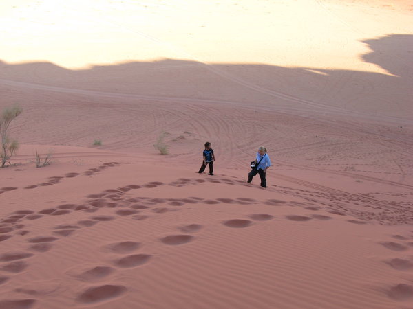 Walking up the shifting red sands