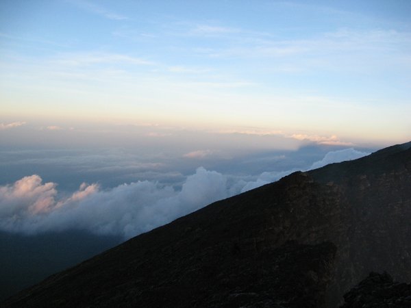 Sunrise over Nyiragongo volcano