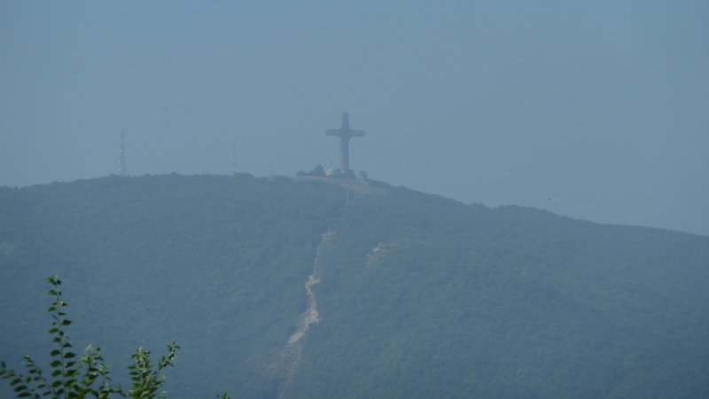 Cross overlooking the centre