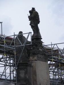 St. Charles Statues and Scaffolding