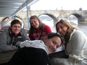 John, Emily, Allison, Rachel on Boat