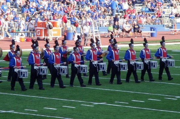 Drumline Marching On the Field