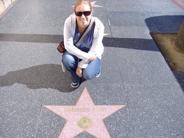 Alice with Harrison Ford's star