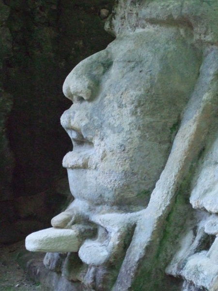 A Mayan mask at Lamanai