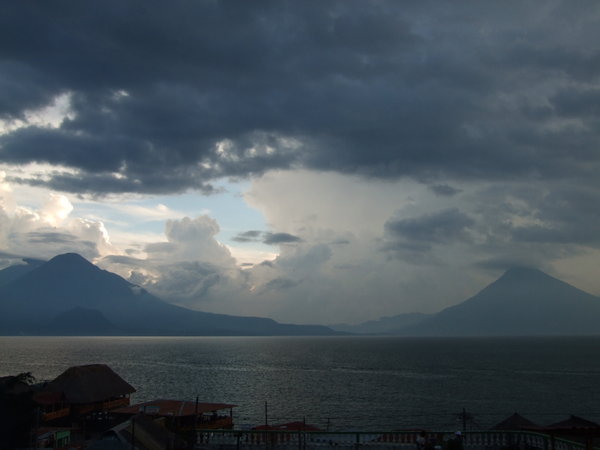 The three volcanoes on Lake Atitlan