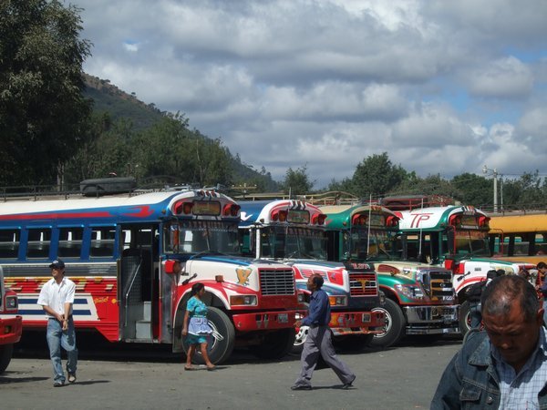 Bus station in Guatemala